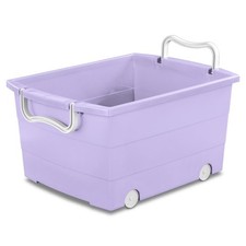 Kids Rolling Toy Storage Bin with Handles, Purple, 22 x 16 x 11 Inches,