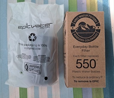 SINGLE Epic Water Filters Bottle Outdoor Filter 550 Removes 99% Contaminants