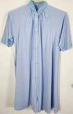 Vintage Vanity Fair Women's Size 32 Blue Robe Housecoat BF SS Pocket