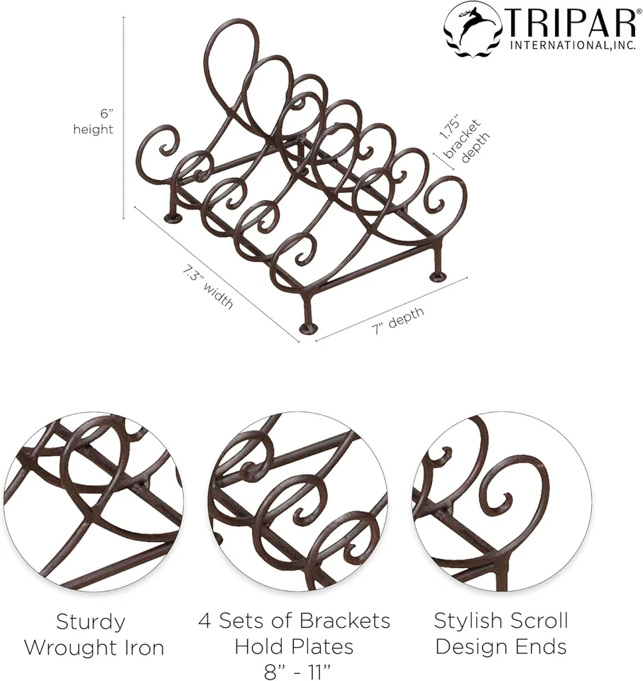 Organizadores y almacenamiento de cocina con soporte para platos de 4 lugares TRIPAR Baldwin Foto 3 de 4