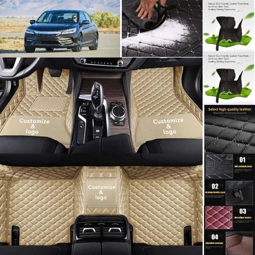 For Honda Accord Car Floor Mats Luxury Liners Leather Waterproof Carpet Non-slip - Bild 19 von 35