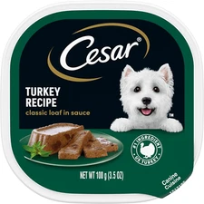 CESAR Wet Dog Food Classic Loaf in Sauce Turkey Recipe 24 3.5 Oz. Easy Peel
