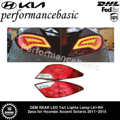 OEM REAR LED Tail Lights Lamp LH+RH 2pcs for Hyundai Accent Solaris 2011-2015
