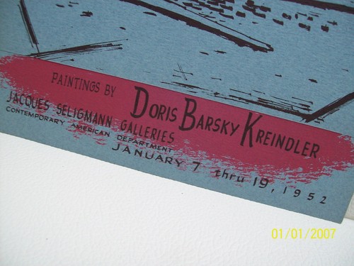 1952 ART EXPOSITION Invite Paintings By Doris Barsky Kreindler 1901-1974 - Picture 2 of 7