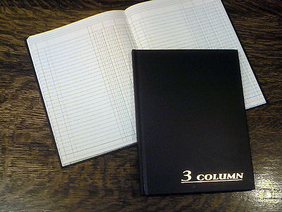 Adams Account Book, 3 Columns, 7 x 9.25'', Black, 80 Pages, # ARB8003M, Ledger
