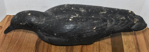 Rare 1940s Herters Hand Carved Balsa Wood Glass Eye Crow Decoy - Picture 5 of 12