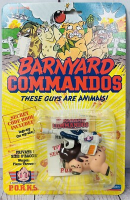 1989 Barnyard Commandos Private Side O Bacon Sealed Playmates Flamethrower