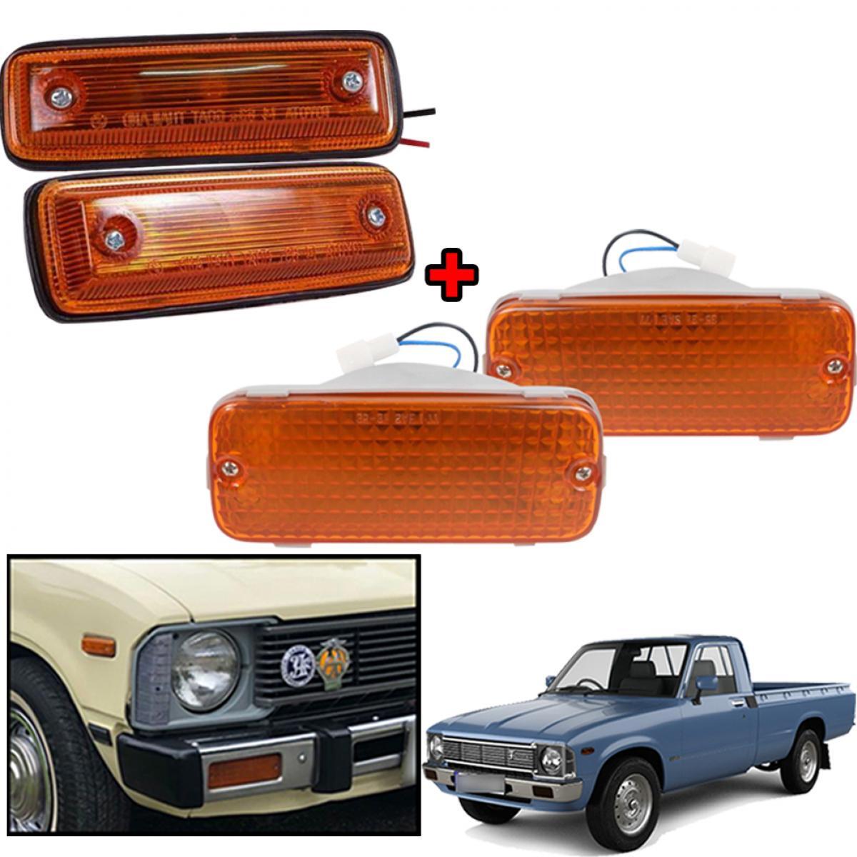 Set Side Marker Lamp Front Bumper Light Amber For 1978-1983 Toyota