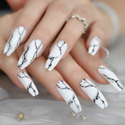 White marble nails