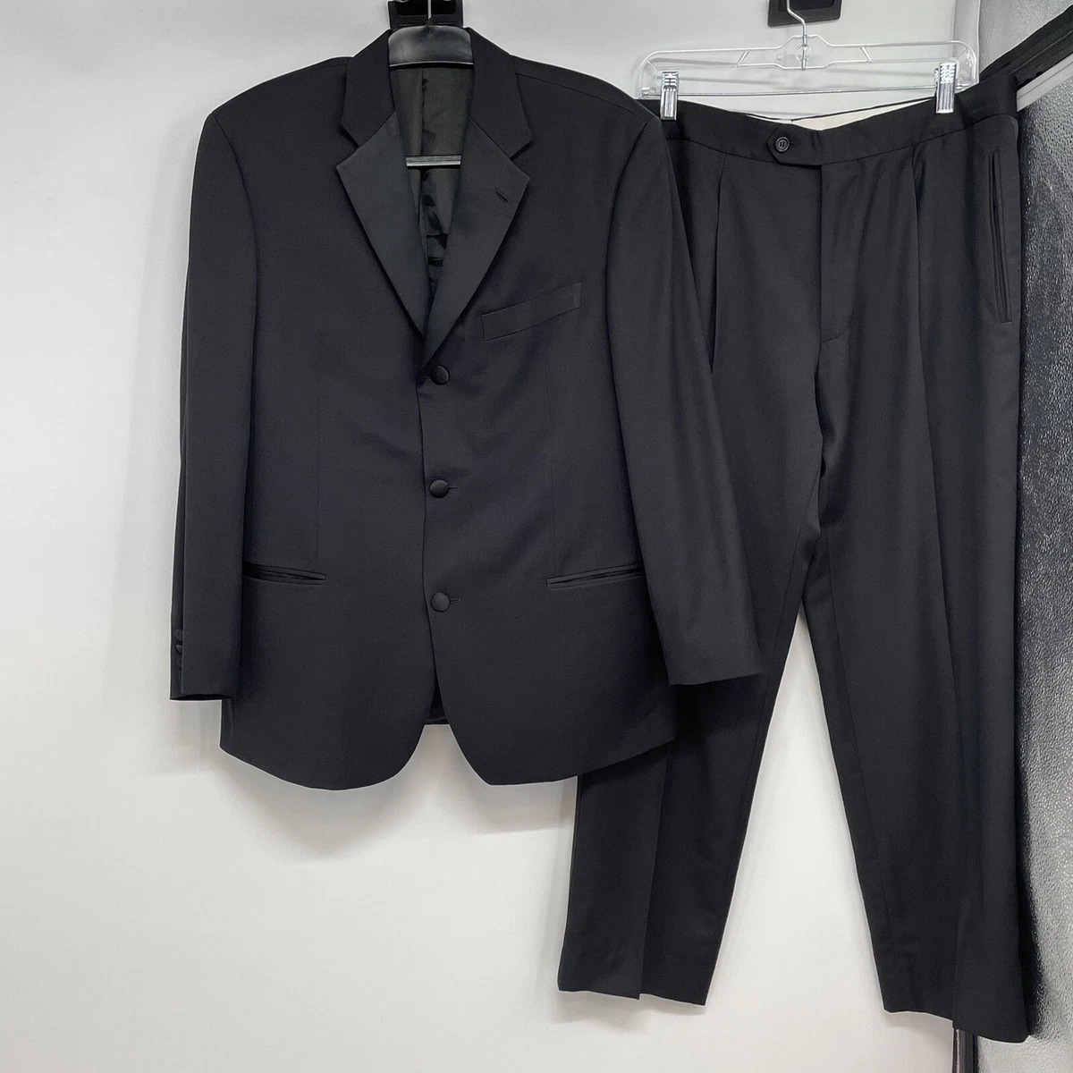 Boss Hugo Boss Mens Black Tuxedo Super 100 Size 40S Pants 36x 28.5