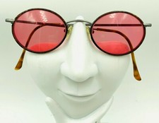 Vintage Eddie Bauer Bainbridge Tortoise Silver Oval Sunglasses Italy FRAMES ONLY