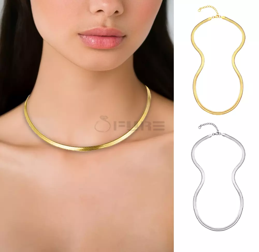 18ct gold choker necklace deals