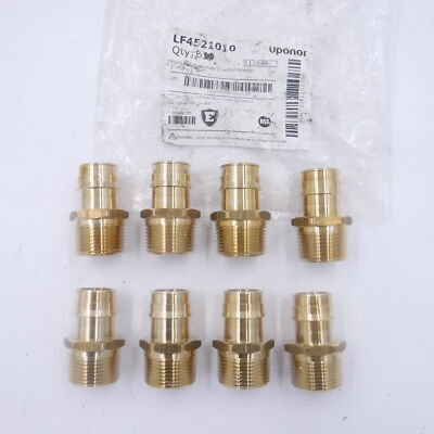 8 Pack Uponor LF4521010 1'' ProPEX x 1'' NPT Male Adapters Lead Free Brass