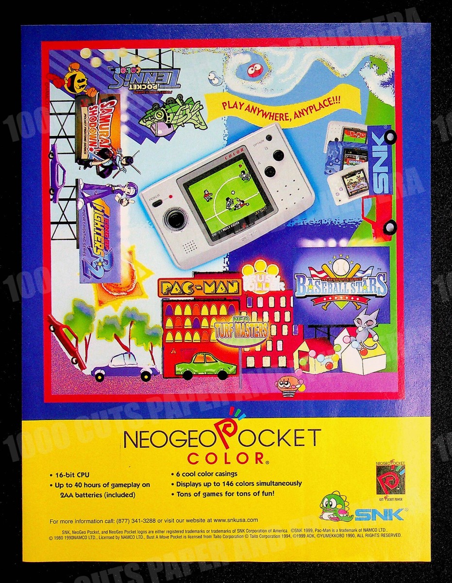 Neo Geo Pocket Color Console SNK 1999 Trade Print Magazine Ad