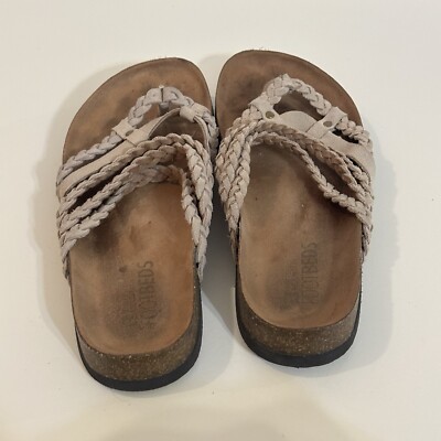 White Mountain Footbed Women's Sz Beige Hangout Strappy