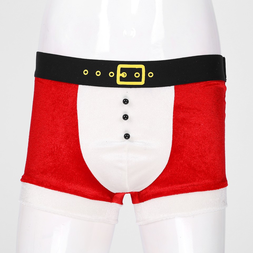 US Men's Christmas Santa Suit Short Sleeves Button Down Tops with Loose