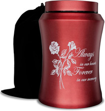 Large Cremation Urns for Adult Human Ashes, up to 220 Lbs Decorative Urn with Fl