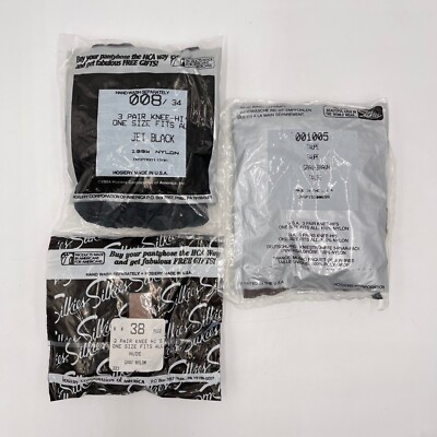 NEW 8-Pair Silkies Knee High Nylon Hosiery, 3-Jet Black 3-Taupe