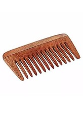 Peine de madera de neem puro natural peine de madera de dientes anchos para el crecimiento del cabello para mujeres y
