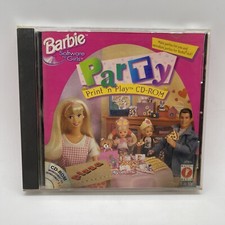Barbie Party Print 'n Play CD-ROM PC, 1999 , Complete, Rare