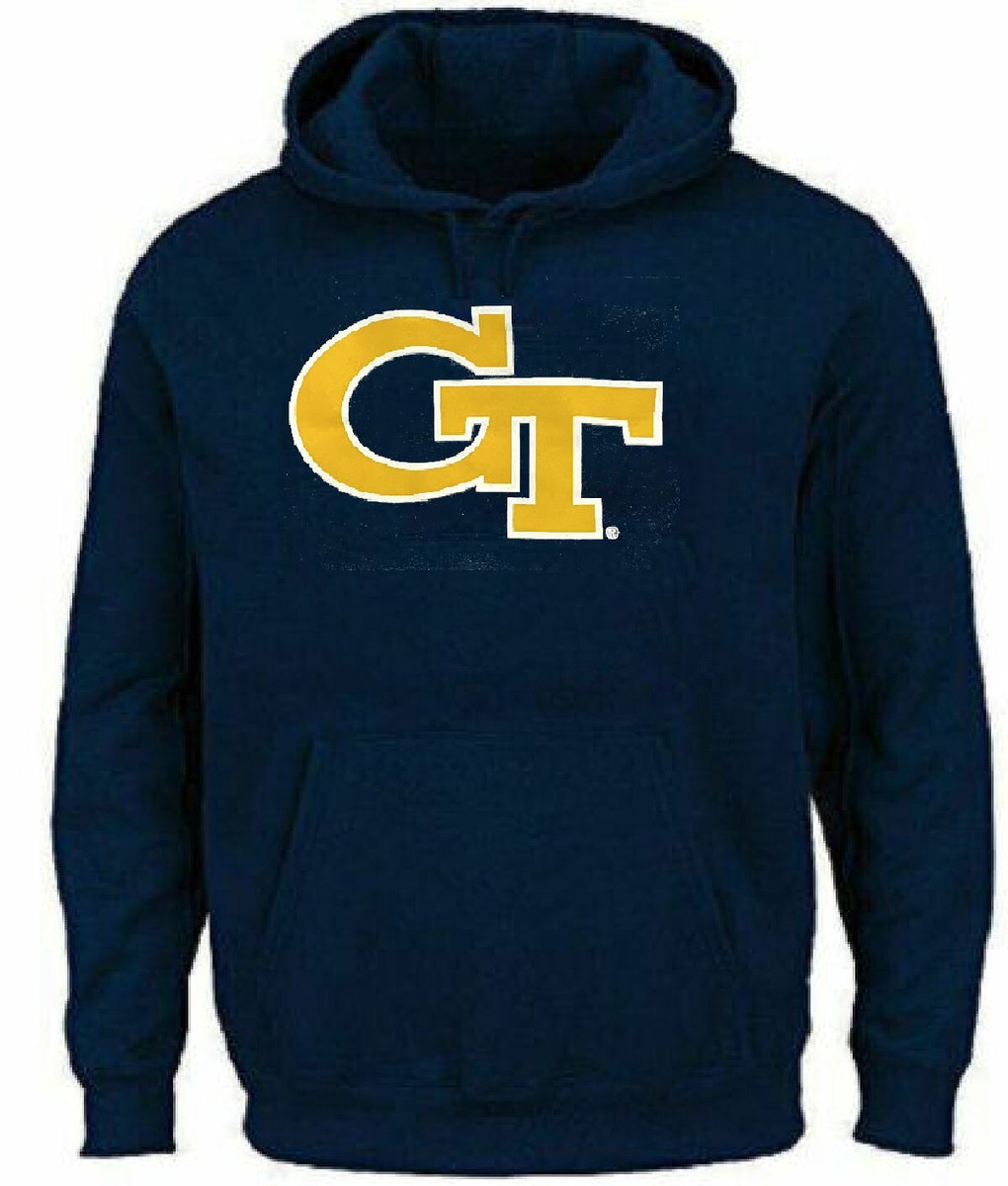 Campus Colors Georgia Tech Yellowjackets Gameday Hoodie - Navy Arch & Logo Sweatshirt For Men & Women