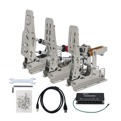 Simplayer 3 Pedals & 2 Hydraulic Rods Hydraulic Pedal Set Clutch Brake Throttle/