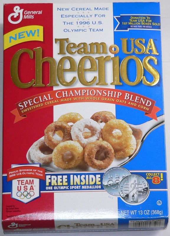 box Cheerios limited edition championship blend cereal Special Team USA Olympics