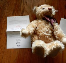 Vtg STEIFF 15" Teddy Bear Blonde 43 Millenium Mohair Growler COA Ltd Ed 822