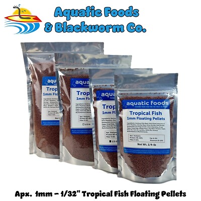 1mm - 1/32'' Tropical Fish Floating Pellets for Discus, Cichlids, Guppies. WL
