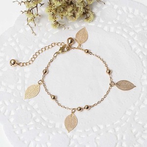 Authentic SEXY SPARKLES Filigree Stamping Bell Bracelet Gold Plated Whit Hollow Leaf Pend