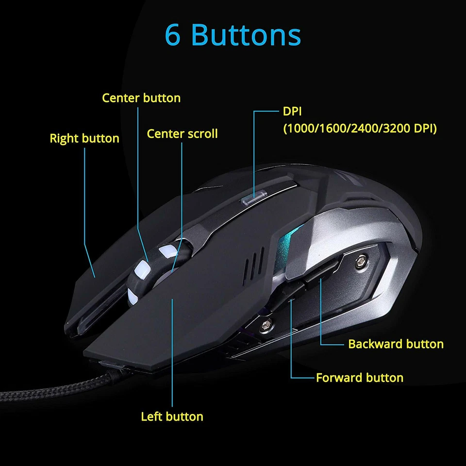 Zebronics Transformer USB Wired Gaming Mouse with LED effect | 6 Button /3200DPI - Image 4 of 4