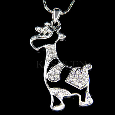 ~Giraffe~ made with Swarovski Crystal Cute Safari Animal Girls Necklace Jewelry
