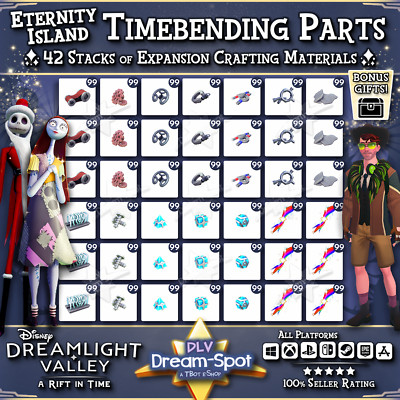   Disney Dreamlight Valley  42 Stacks of Timebending Parts  +Extra Items  