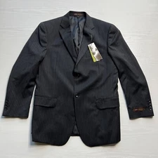 BCBG Attitude Avalon Suit Jacket Mens 32 Black Pinstripe Wool Two Button New