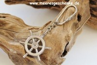SchlüSselanhäNger Maritim Als Steuerrad Ca.11 X Ø 4,5 Cm Messing Vernickelt