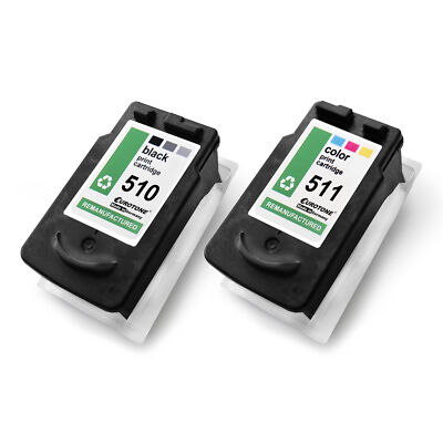 2x Patronen für Canon MP 235 240 250 252 260 270 280 282 480 495 499, PG510 CMYK