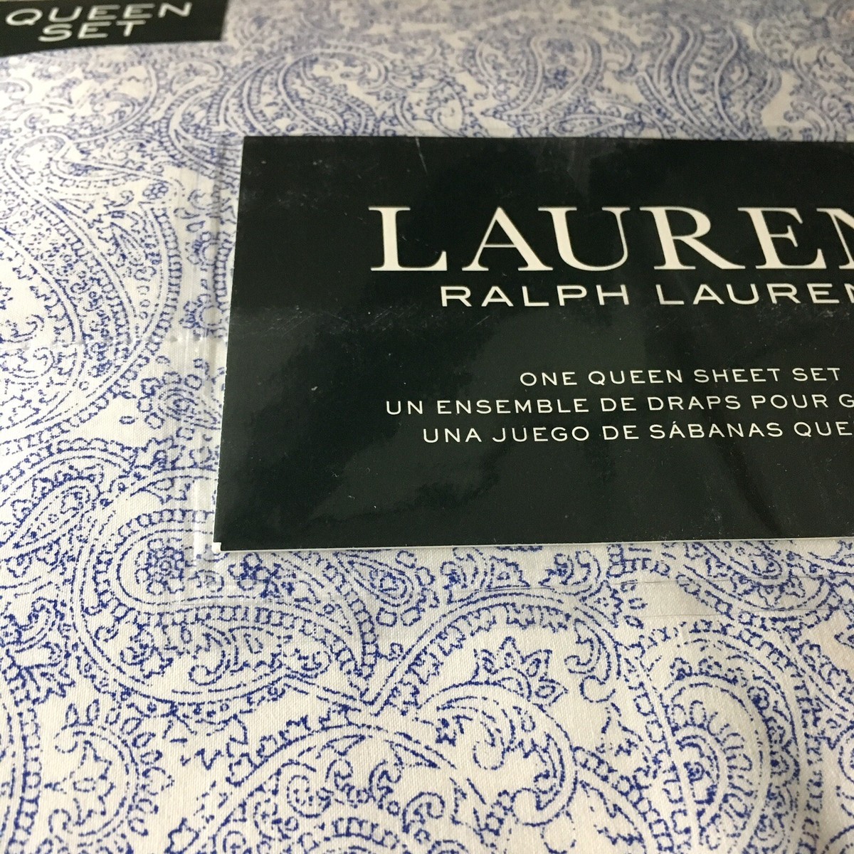Free Ship Ralph Lauren QUEEN XDP 4p Sheet Set Inky Indigo Blue