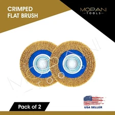 2pcs 8" INCH ROUND BRASS WIRE BRUSH WHEEL FOR BENCH GRINDER | RUST/PAINT REMOVAL