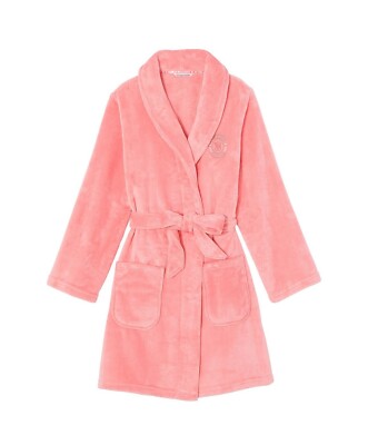 Victoria's VICTORIA SECRET Peach PASSION PINK Short COZY ROBE XS