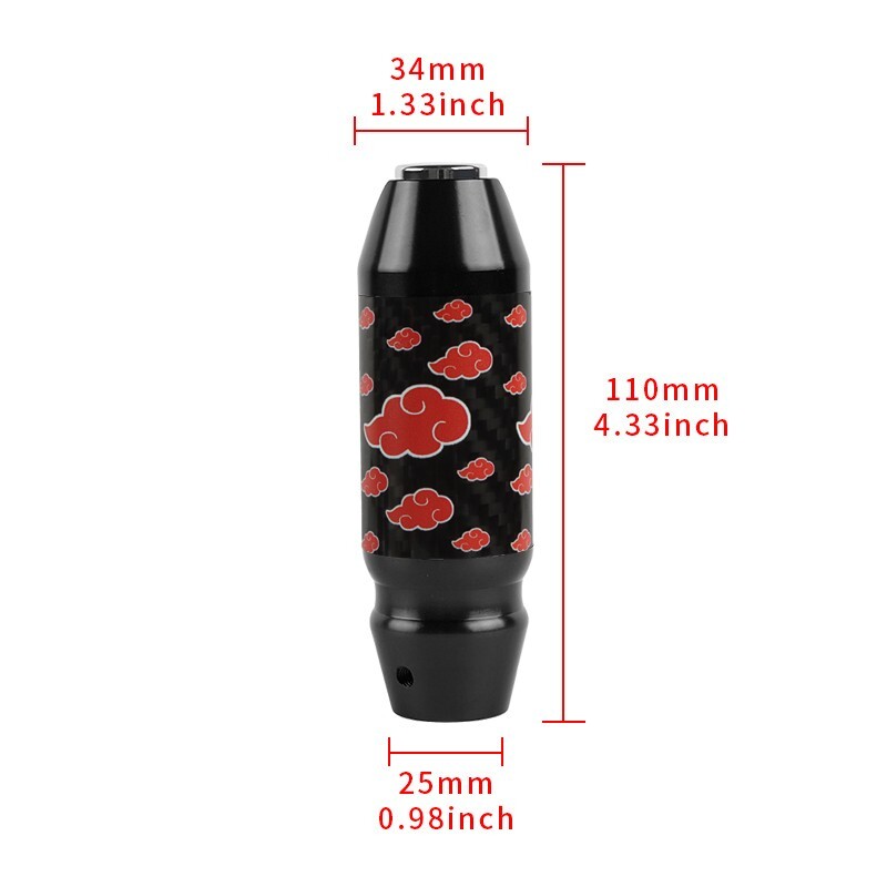 11CM JDM Naruto Akatsuki Cloud Black Aluminum + Carbon Automatic Gear