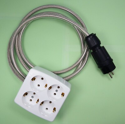 Bals SCHWARZ Highend Netzkabel geschirmt Lapp 3x2,5mm² Kaiser 4-Fach WEIß