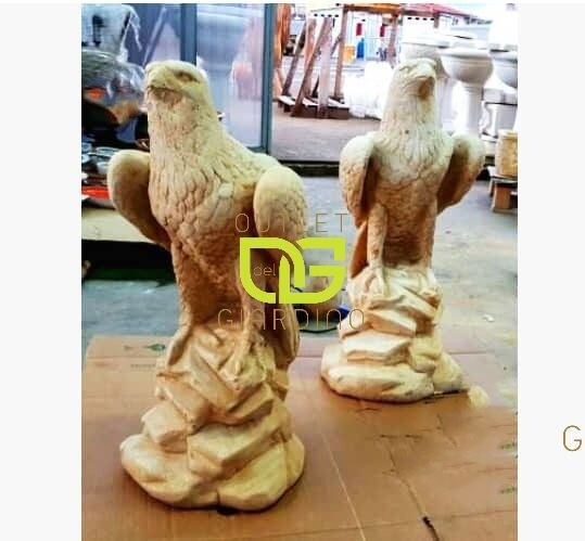 AQUILE COPPIA STATUE DA GIARDINO ESTERNO DECORAZIONI ANIMALI NO PIETRA CEMENTO 