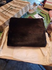 Vintage Sheared Fur Muff Purse Back Pocket Black