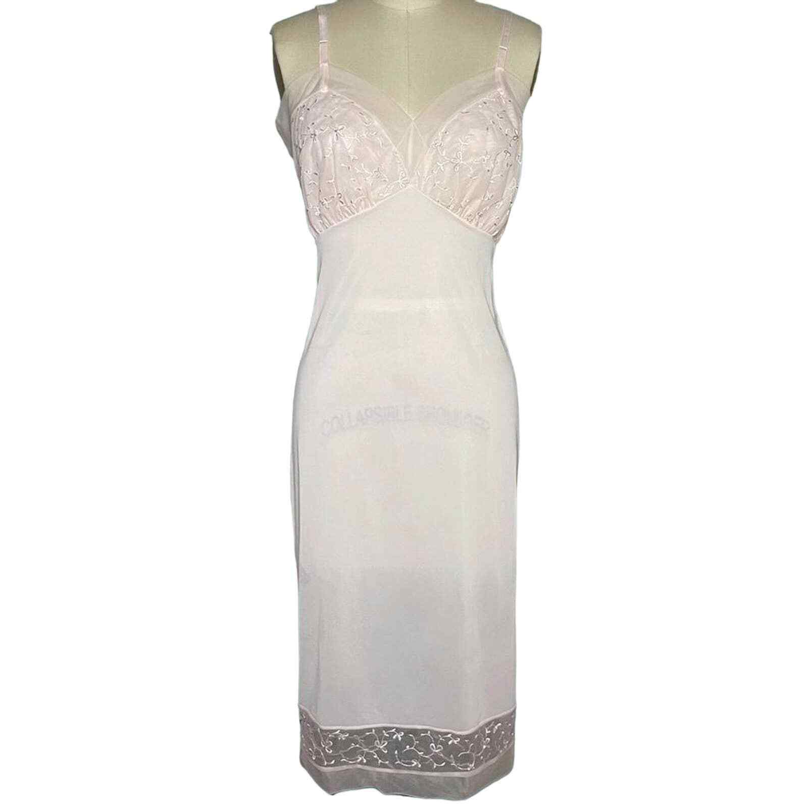 Lovely vintage 60s pink shear Night Gown /lingerie Slip