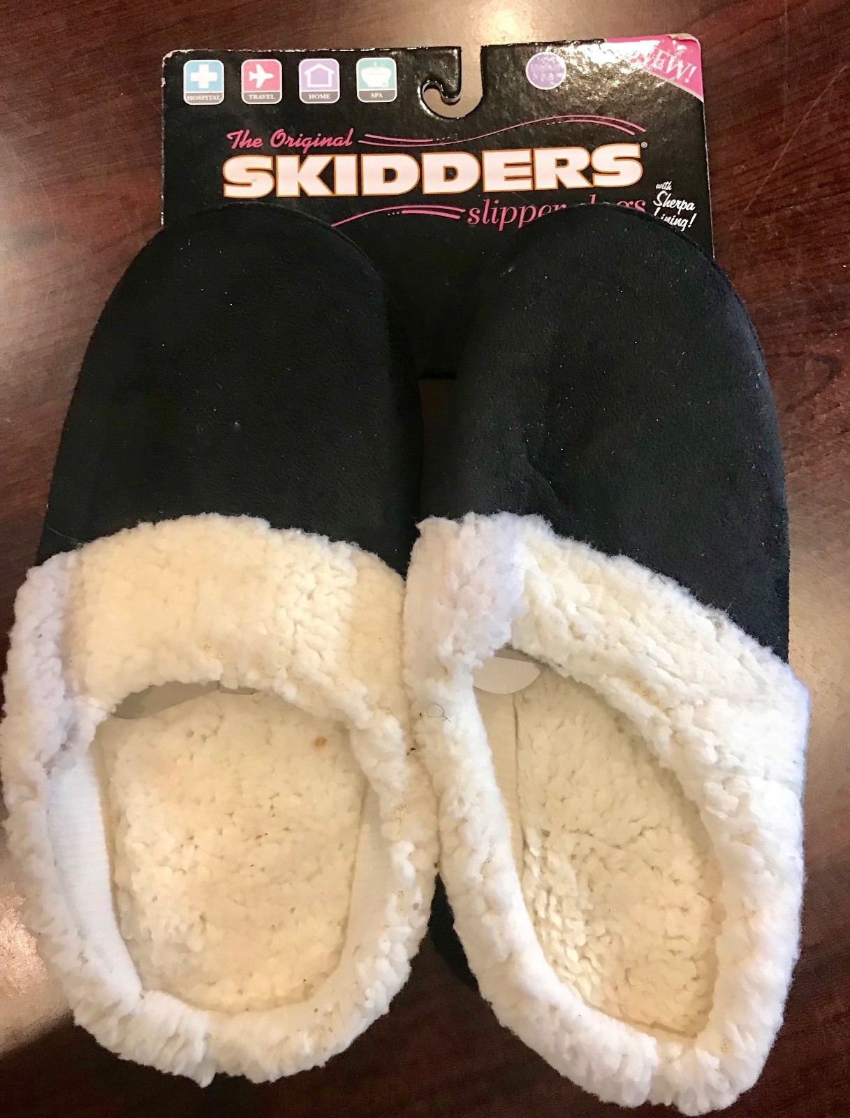 APL The Original Skidders Ciabatte Donna Peluche Nero Antiscivolo Medium NUOVE