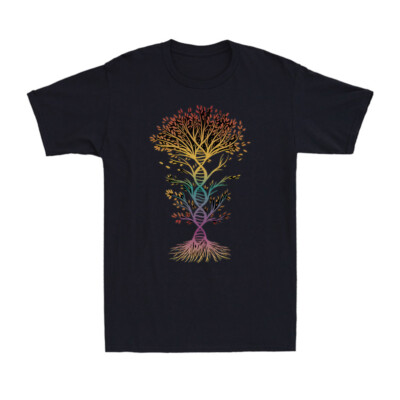 DNA Tree Colourful Biology Science Tree Novelty Men's Short Sleeve T-Shirt