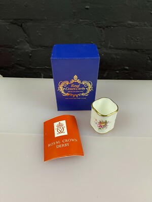 Royal Crown Derby Posies Schminktisch Set Brush Pot Boxed LIV 1991 Neu