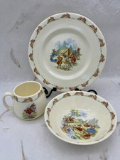 Royal Doulton Bunnykins 3 Piece Child Cup Bowl Plate Set English Fine Bone China