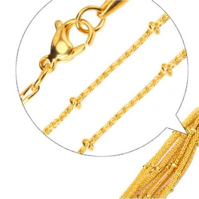 Kette Gold vergoldet 2 mm 999 Gold 24 Karat Edelstahl Damen Herren K2881S - Bild 1 von 2