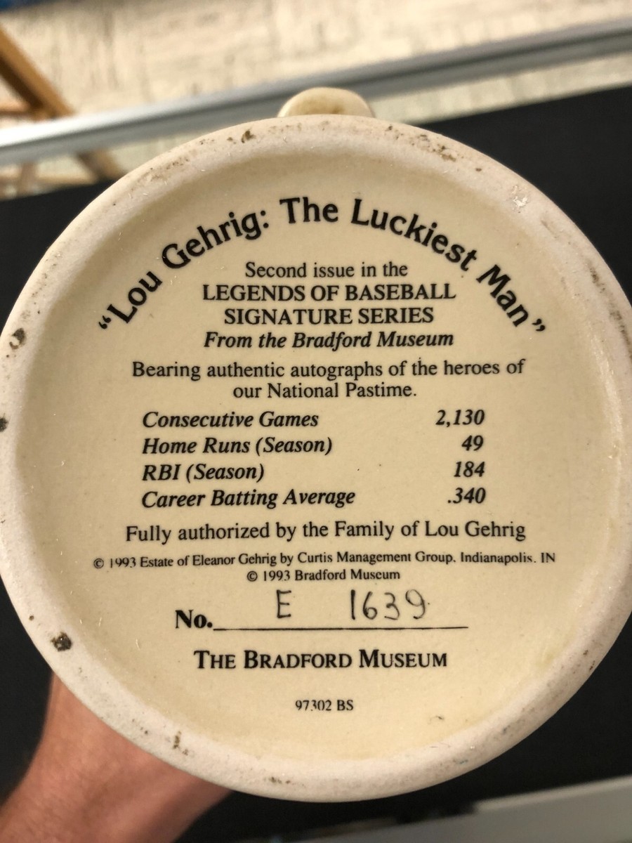 Lou Gehrig The Bradford Museum Legends of Baseball Beer Stein 